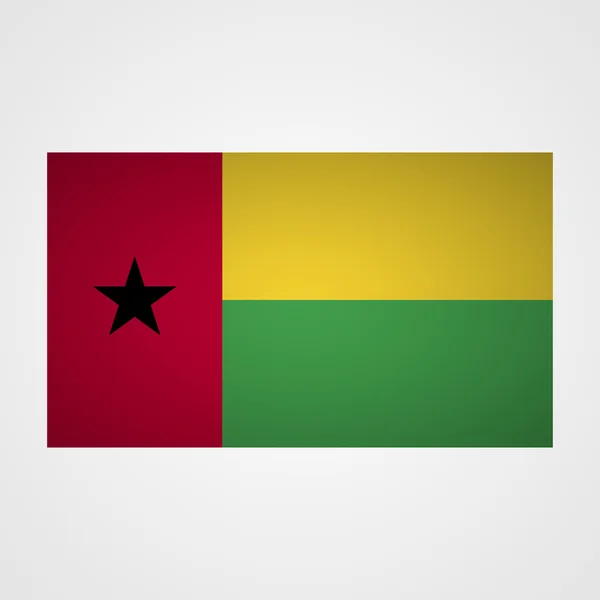 Bandera de Guinea Bissau sobre fondo gris. Ilustración vectorial — Vector de stock