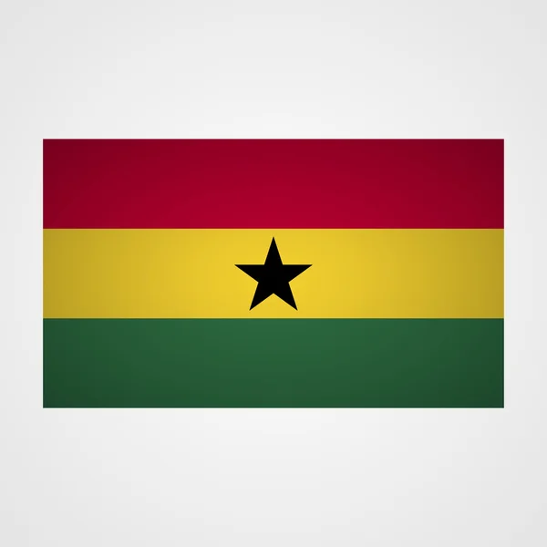 Bandiera Ghana su sfondo grigio. Illustrazione vettoriale — Vettoriale Stock