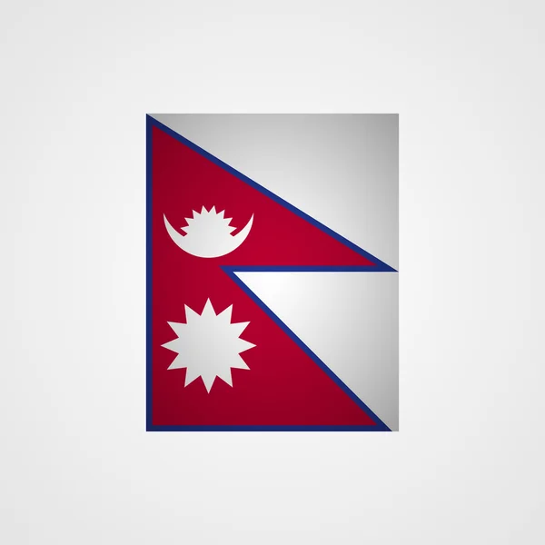 Bandera de Nepal sobre fondo gris. Ilustración vectorial — Vector de stock