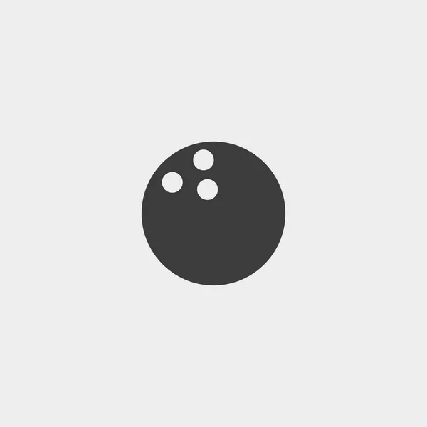 Icona Bowling Ball in un design piatto in colore nero. Illustrazione vettoriale eps10 — Vettoriale Stock