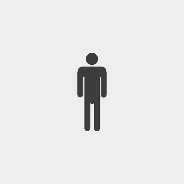 Icono de hombre en un diseño plano en color negro. Ilustración vectorial eps10 — Vector de stock