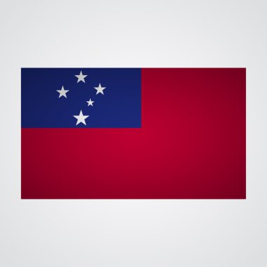 Samoa bayrağı gri bir arka plan üzerinde. Vektör çizim
