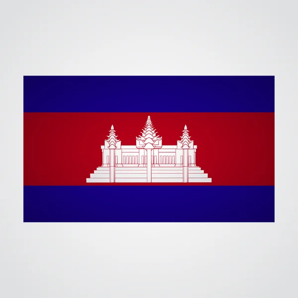 Drapeau du Cambodge sur fond gris. Illustration vectorielle — Image vectorielle