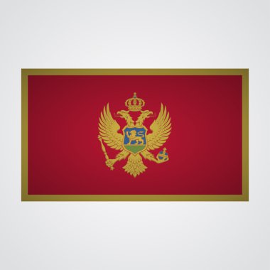 Karadağ bayrağı gri bir arka plan üzerinde. Vektör çizim