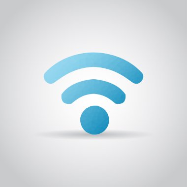 WiFi simgesi gri bir arka plan üzerinde çokgen tarzı