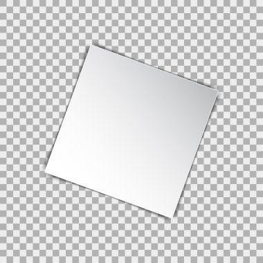 Beyaz boş kare poster modeli, izole arka planda bir sayfa kağıt. Vektör illüstrasyonu