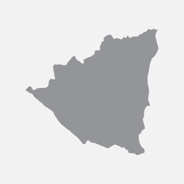 Gri beyaz bir arka plan üzerine Nikaragua Haritası