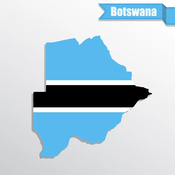 Botswana karta med flagga inuti och menyfliksområdet — Stock vektor