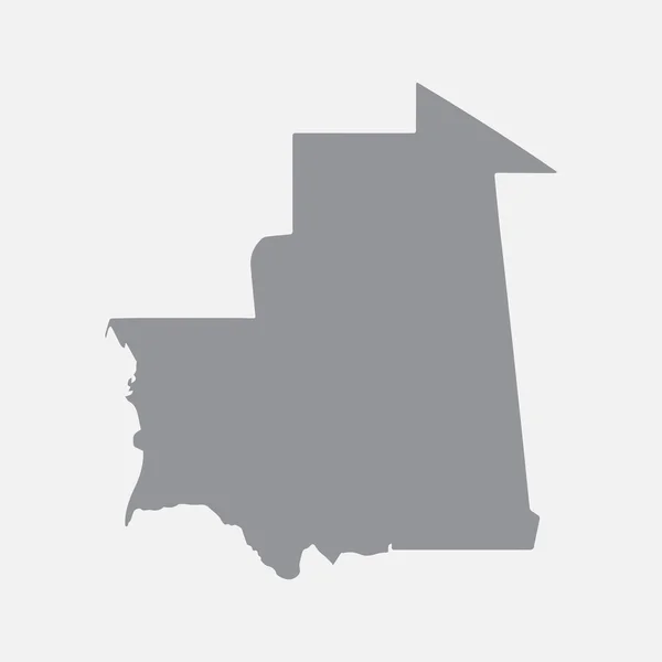 Mauritania mapa en gris sobre un fondo blanco. Ilustración vectorial — Vector de stock
