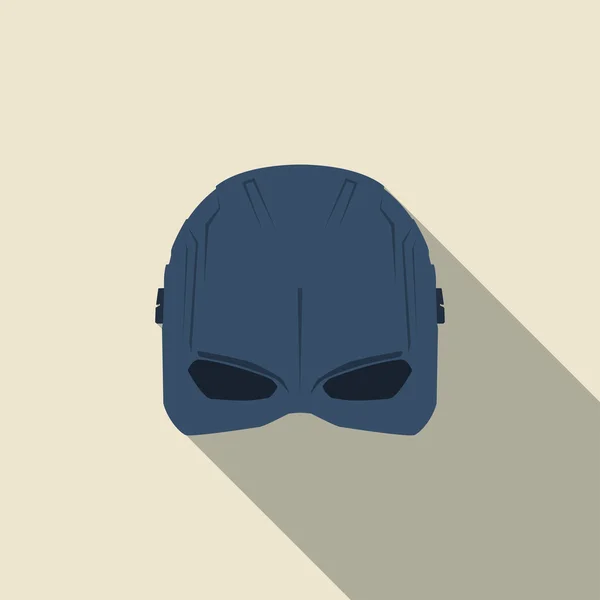 Mask of super hero in a flat design. Blue colour. Vector illustration — Stock Vector