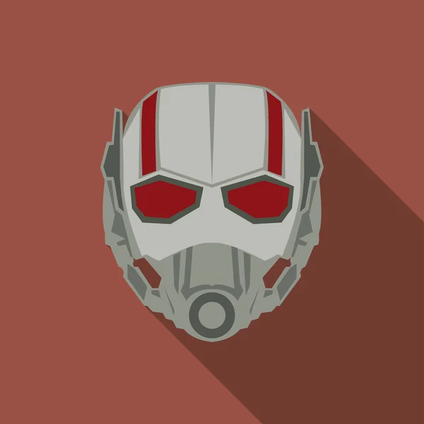 Maschera di super eroe in un design piatto. Colore rosso. Illustrazione vettoriale — Vettoriale Stock