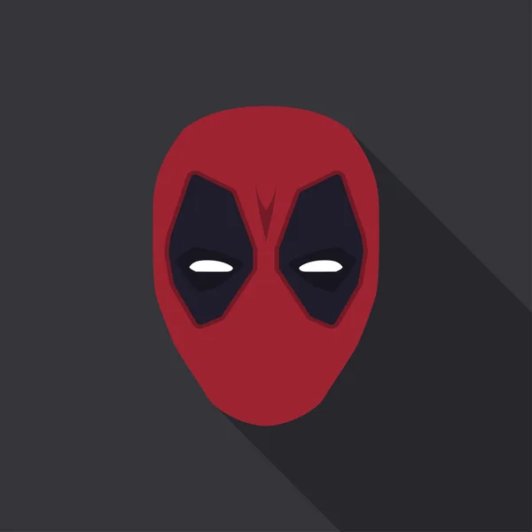 Máscara de superhéroe en un diseño plano. Color rojo. Ilustración vectorial — Vector de stock