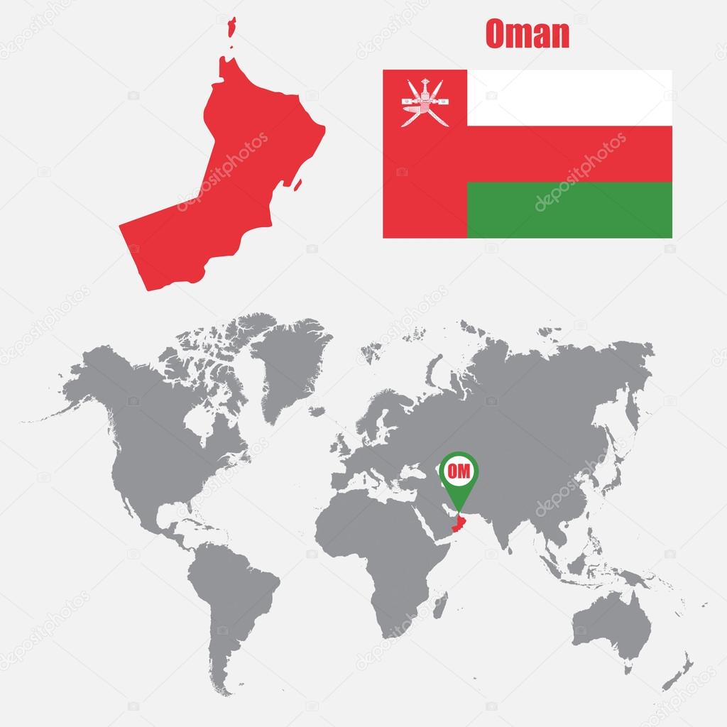 oman mapa mundial Oman Map On A World Map With Flag And Map Pointer Vector Illustration Stock Vector C Stas11 121799056 oman mapa mundial