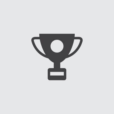 Siyah renkli düz bir tasarım spor fincan simgesi. Vektör illüstrasyon eps10