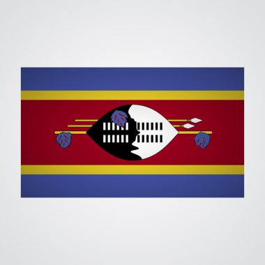 Svaziland bayrağı gri bir arka plan üzerinde. Vektör çizim