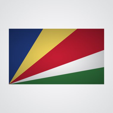 Seyşel Adaları bayrağı gri bir arka plan üzerinde. Vektör çizim