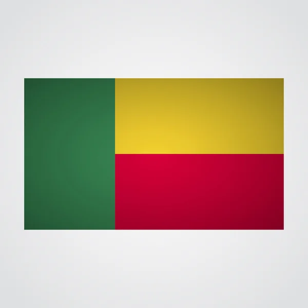 Gri arka planda Benin bayrağı. Vektör çizimi — Stok Vektör