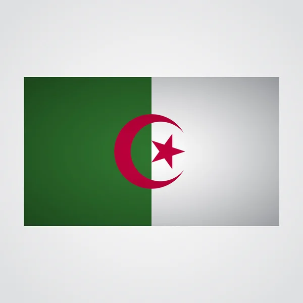 Algéria zászlaja egy szürke háttér. Vektoros illusztráció — Stock Vector