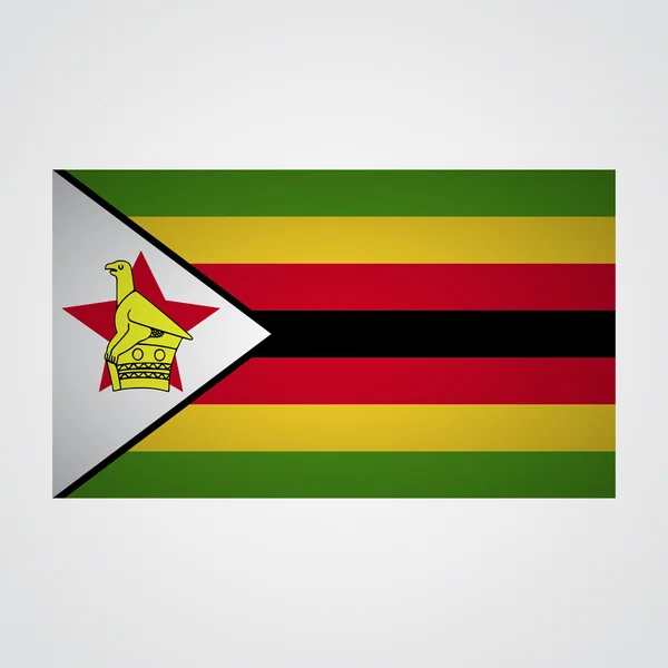 Zimbabwe flag on a gray background. Vector illustration — Stock Vector