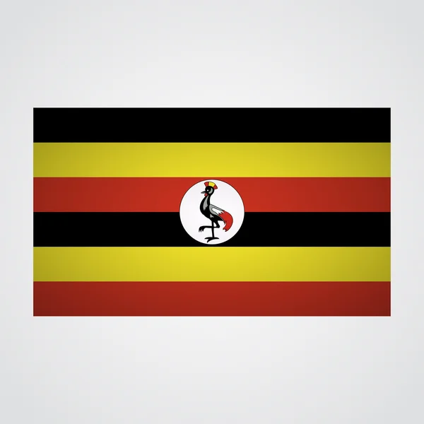 Bandiera Uganda su sfondo grigio. Illustrazione vettoriale — Vettoriale Stock