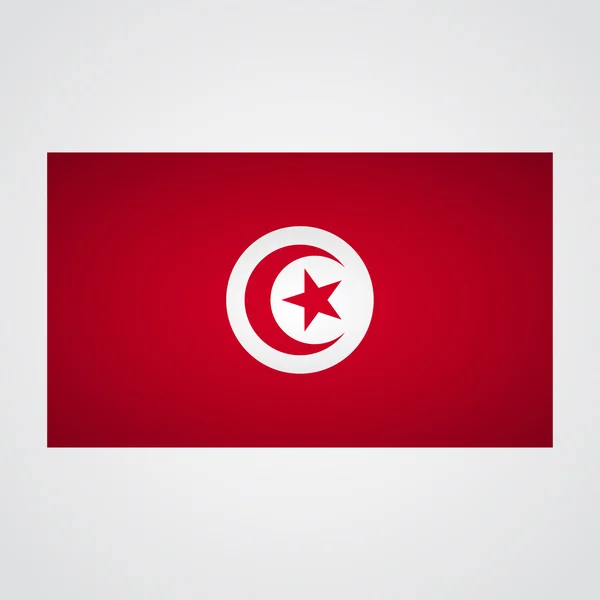 Drapeau Tunisie sur fond gris. Illustration vectorielle — Image vectorielle