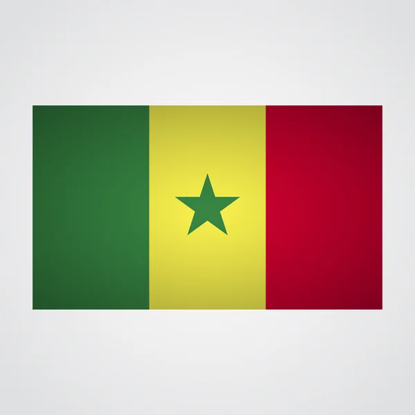 Bandera de Senegal sobre fondo gris. Ilustración vectorial — Vector de stock