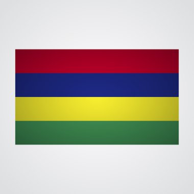 Mauritius bayrağı gri bir arka plan üzerinde. Vektör çizim