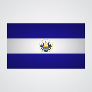 El Salvador bayrağı gri bir arka plan üzerinde. Vektör çizim