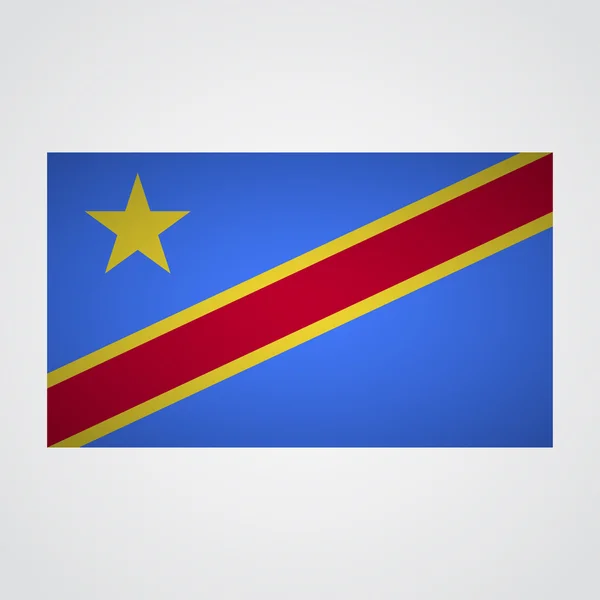 Drapeau de la République démocratique du Congo sur fond gris. Illustration vectorielle — Image vectorielle