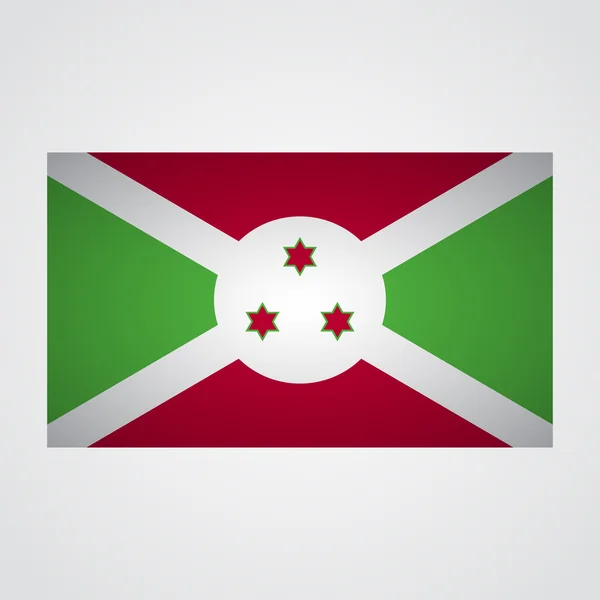Vlajka Burundi na šedém pozadí. Vektorové ilustrace — Stockový vektor