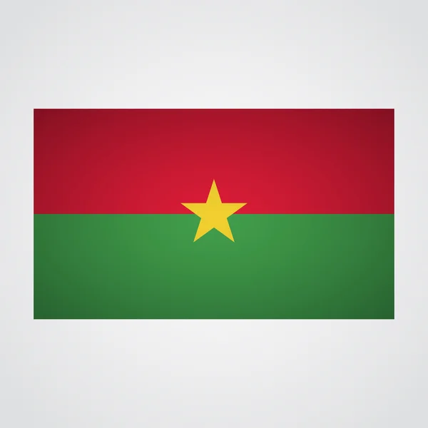 Bandera Burkina Faso sobre fondo gris. Ilustración vectorial — Vector de stock