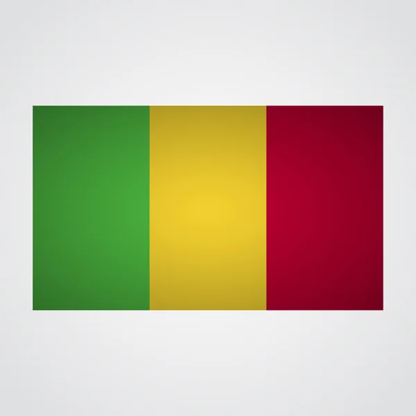 Σημαία του Μάλι σε γκρι φόντο. Εικονογράφηση διάνυσμα — Διανυσματικό Αρχείο