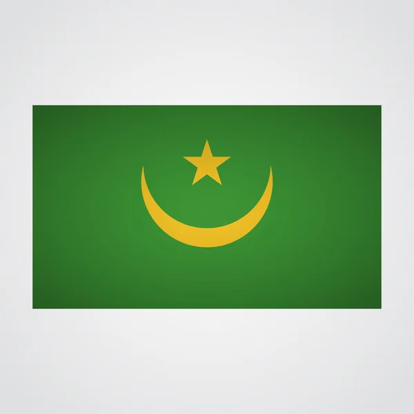 Drapeau de Mauritanie sur fond gris. Illustration vectorielle — Image vectorielle
