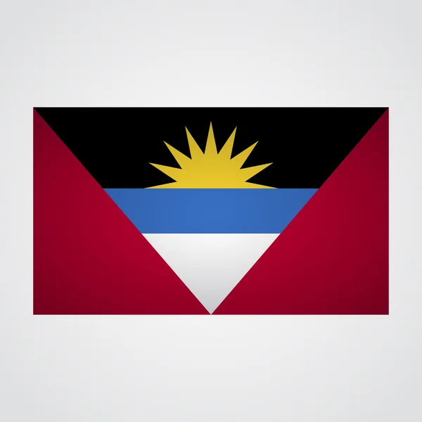 De vlag van Antigua en Barbuda op een grijze achtergrond. Vectorillustratie — Stockvector