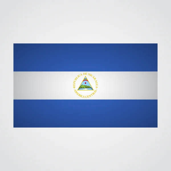 Bandera de Nicaragua sobre fondo gris. Ilustración vectorial — Archivo Imágenes Vectoriales