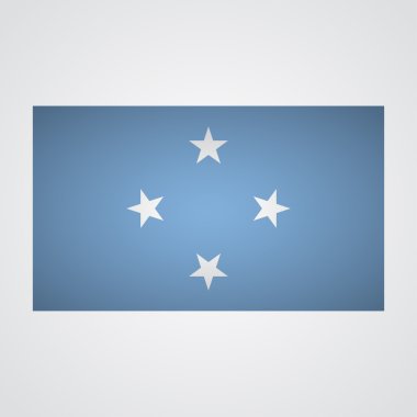 Mikronezya bayrak bayrak gri bir arka plan üzerinde. Vektör çizim