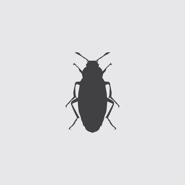 Beetle icon in a flat design in black color. Vector illustration eps10 — Stock Vector