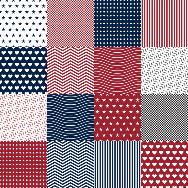 Повторение шаблонов для цифровой бумаги, скрапбукинга, открыток, приглашений, подарочной упаковки, фонов и границ. Файл включает в себя: анимированные и звездные принты, точки польки. Векторная иллюстрация EPS10
