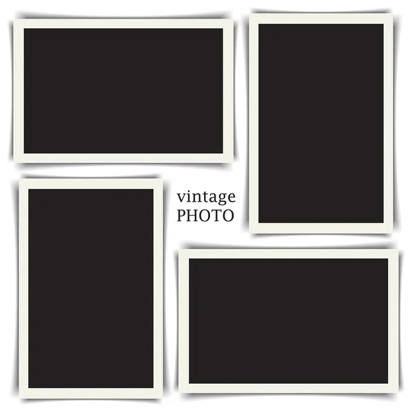 Old vintage photo collection with different shadows. Vector illustration EPS10 — Stock Vector