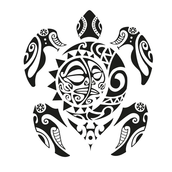 Kaplumbağa dövme Maori tarzı. Vektör çizim Eps10