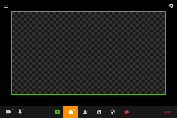 Образец Экрана Видеовызова Концепция Видеоконференций Онлайн Конференций — стоковое фото