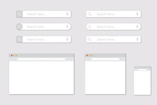 Set Blank Browser Windows Different Devices Search Bar — Stock Photo, Image