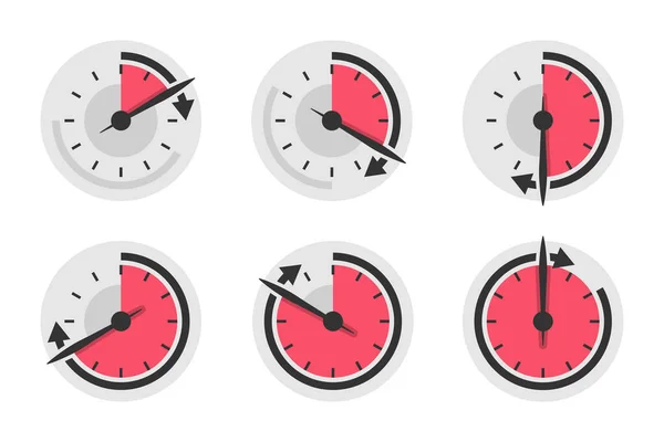 Set Timer Del Tachimetro Design Piatto Illustrazione Vettoriale — Foto Stock