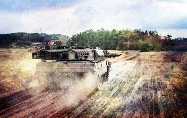 Німецький основні бойові танк диски для розташування — стокове фото