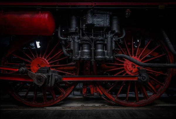 Roues de train à vapeur allemand — Photo