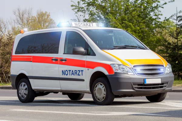 German emergency ambulance car stands on the street — Stock Photo, Image