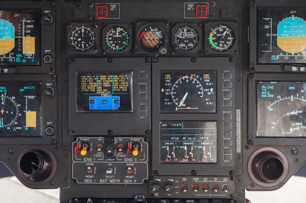 Cockpit in an airbus ec 135 helicopter — Stock Photo, Image