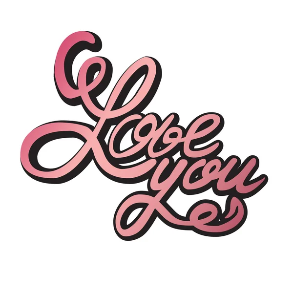 Kézzel készített kalligráfia, betűk, I Love You. — Stock Vector