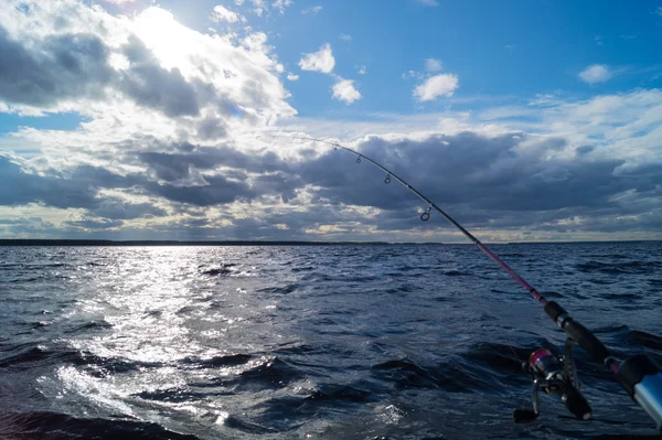 Fishing from a boat — Stock Photo, Image