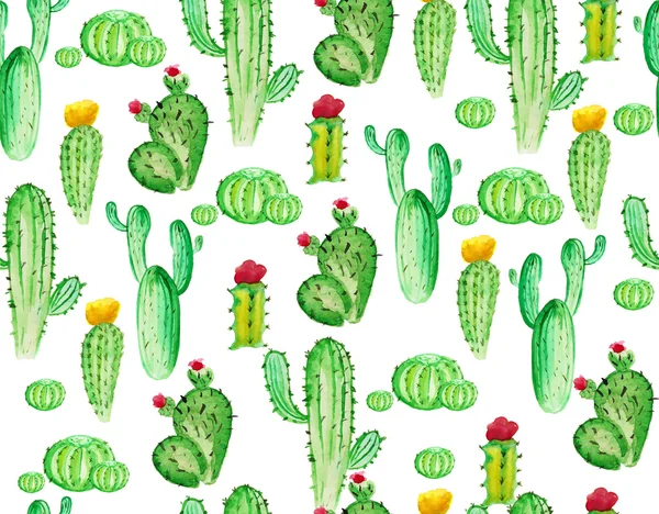 watercolor cactus seamless pattern